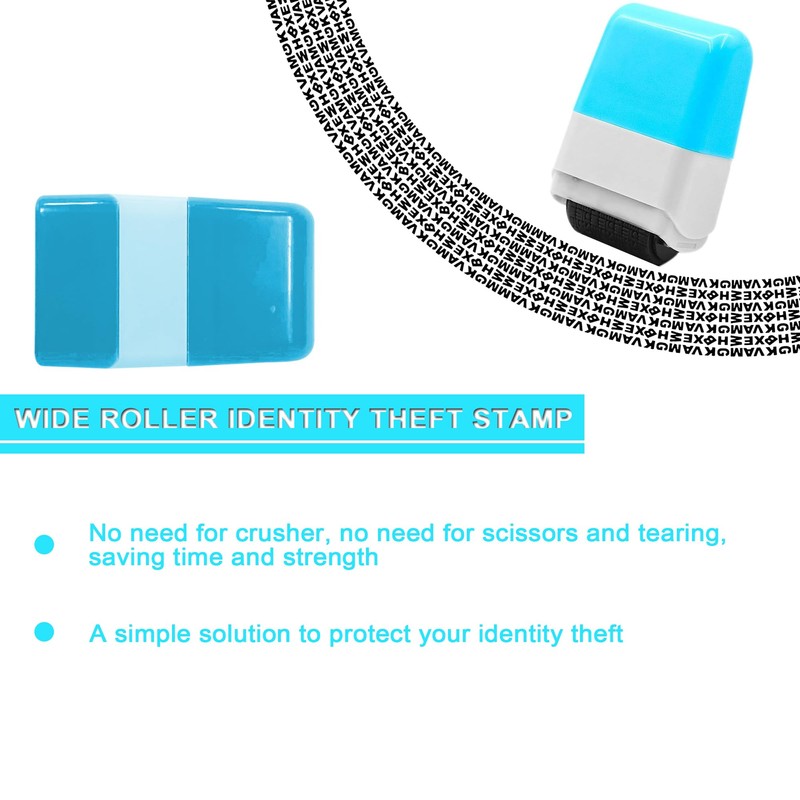 Identity Theft Protection Roller Stamp Set, Including 6-Pack Refills -