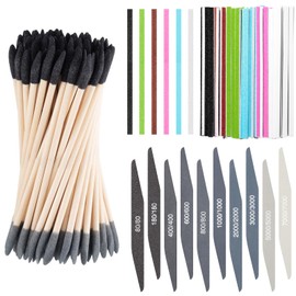 Leriton 70 Pcs Sanding Sticks Set for Plastic Models Includes 30 Double-end Matchsticks, 10 Polishing Sticks & 30 Sanding Twigs DIY Model Building, 3D Printing, Jewelry Tools(Double Angle)