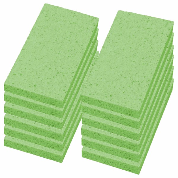 Nippon Insole Industry Cellulose Kitchen Sponge, Made in Japan, Absorbent, Quick Drying, Kitchen, Dishwashing, Green, Set of 12