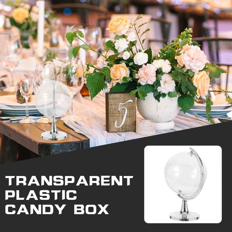 Tomaibaby Mini Globe Candy Box, Plastic Fillable Globe Candy Case