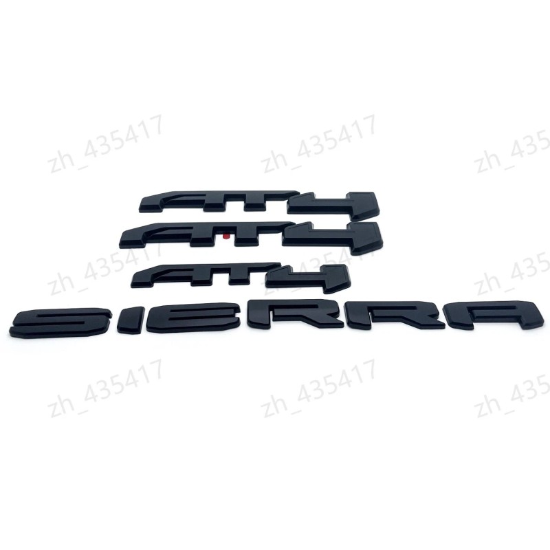 GMC 4PCS Matte Black AT4 Overlay Emblems kit Fit 2019