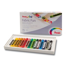 Pentel Fabric Fun Pastel Dye Sticks, Multi-Colour, 15 Count (Pack of 1)