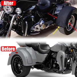 VPZMT PU Leather Flame Rear Trike Fender Bra for Harley Tri Glide Ultra Classic FLHTCUTG 2009-2023, Street Glide Trike FLHXXX 2010-2011 (Red)