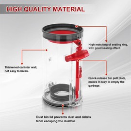 Bolan-Tech Dust Bin Replacement for Dyson V10 SV12 Vacuum Cleaner Canister Bin Replacement Parts for Large Bin Part No. 969509-01