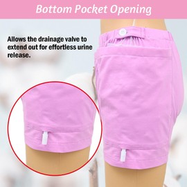 SOEDZUNG Women's Ostomy Underwear for Urine Bag Post Surgery Incontinence Care Hidden Drainage Pocket Soft Cotton Elastic Waist(Purple,L)