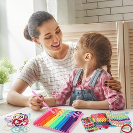 ATOWORLD 384PCS Weaving Loom Kit DIY for Kids and Adults 12 Colors Craft Loops Toys for Girls Ages 4 5 6 7 8 9 10 11 12 Arts & Crafts for Beginners Potholder Loom Knitting Kit