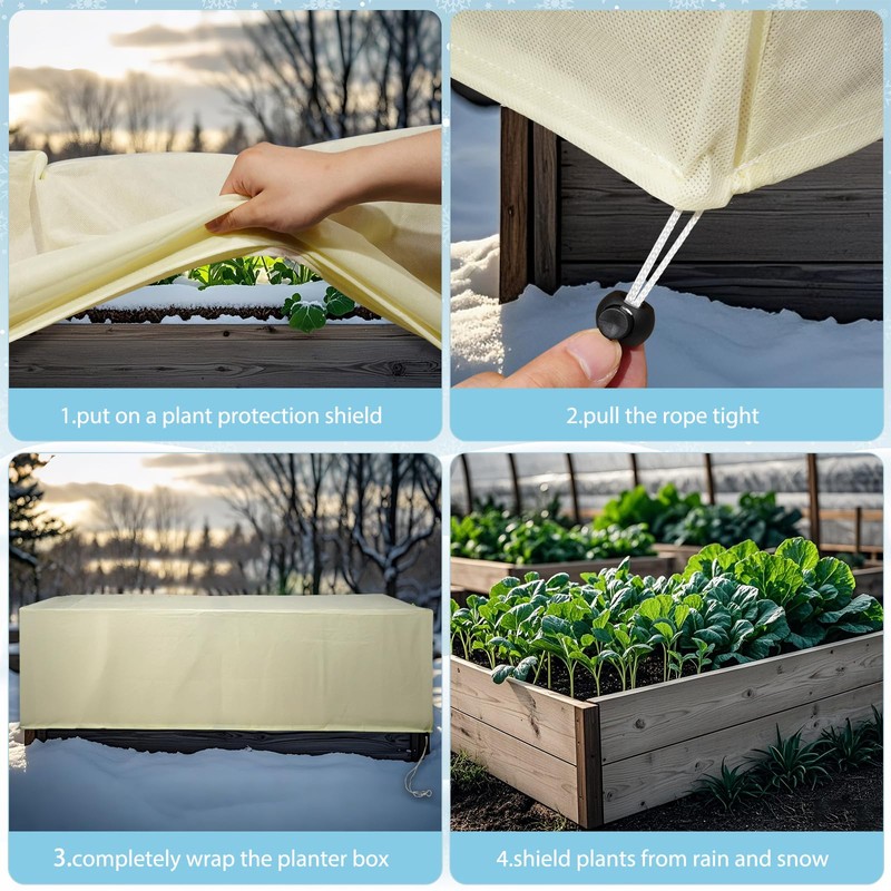COZYDIG 2-Pack Winter Plant Covers Freeze Protection, 59"x17.7"x15.7"Rectangular Garden Covers
