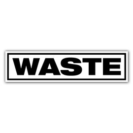 Waste Flap Sticker, Self Adhesive Garbage Label for Trash Cans, Wastebaskets & Dustbins, 1 Unit