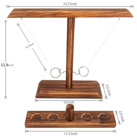 Ring Toss Game for Adults - Table Games - Camping Games for Adults - Yard Games Outdoor Games for Adults and Family - Hook and Ring Games for Camping & Party, 15.7" X 13" Large Size