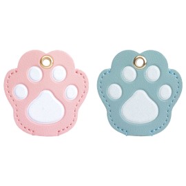 KOYOKOMA Key Cover, Set of 2, Choose from, Paw Key Cover, Cat and Dog, Cute, Key Case, PU Leather, Key Holder, Security Prevention, Hidden Number, Ring, Gift, Matching, pink/blue