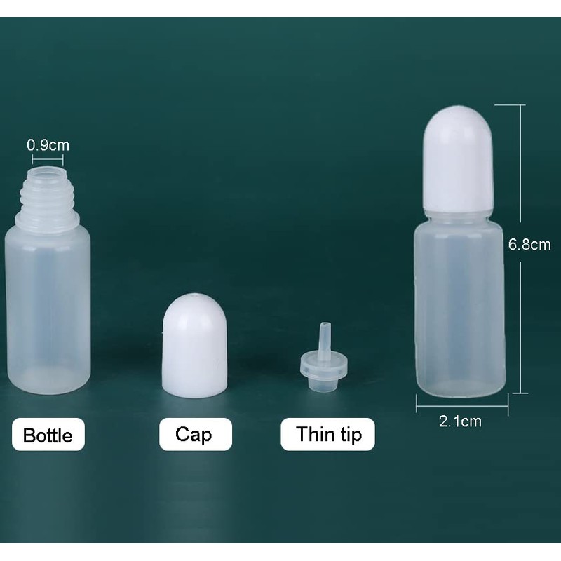 lasenersm 20 Pieces 10ml LDPE Plastic Thin Tip Dropper Bottles