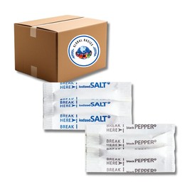 Global Basics Individual Salt and Pepper Packets | 200 Pairs of Salt and Pepper Packets Single Serve | 400 Total Salt and Black Pepper Portion Packets (400)