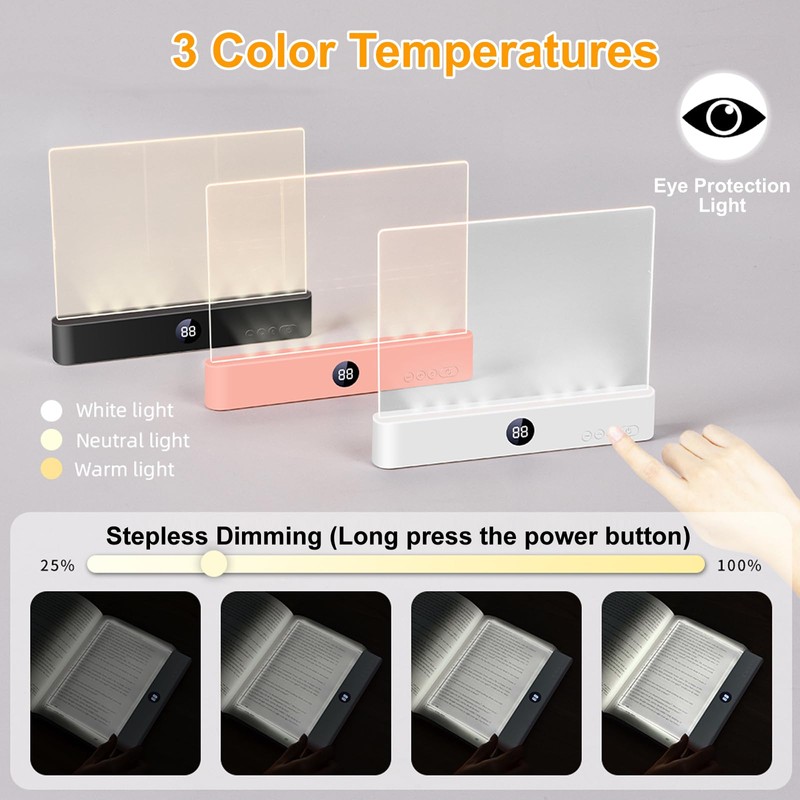 Book Light, Rechargeable Reading Lights for Books in Bed -