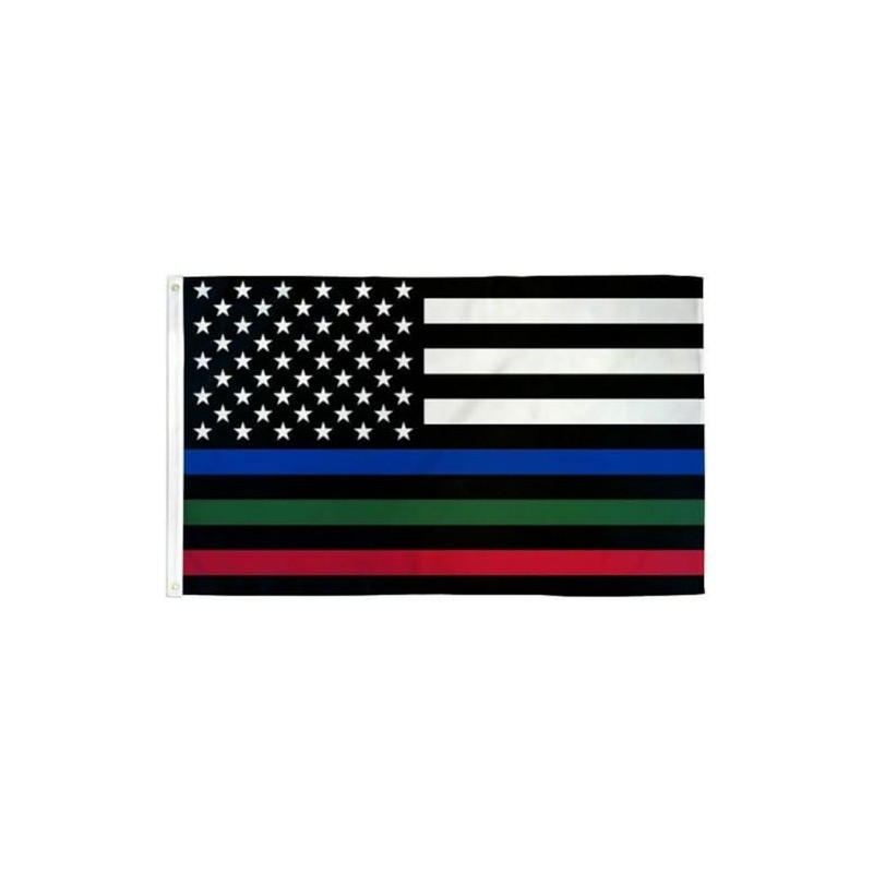 2x3 USA THIN BLUE RED GREEN LINE FLAG Police -