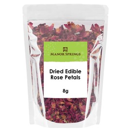 MANOR SPRINGS Dried Edible Rose Petals Premium Dried Flowers 8g by Manor Springs