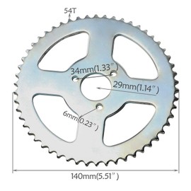 REBEKAMODS T8F Chain 116L & 54T Rear Sprocket 29mm Bore & 11 Teeth 10mm ID Engine Sprockets for 47cc 49cc 50cc 2 Stroke Engine Motor Mini Moto Pocket Bike Gas Scooter ATV Pit Dirt Bike Goped