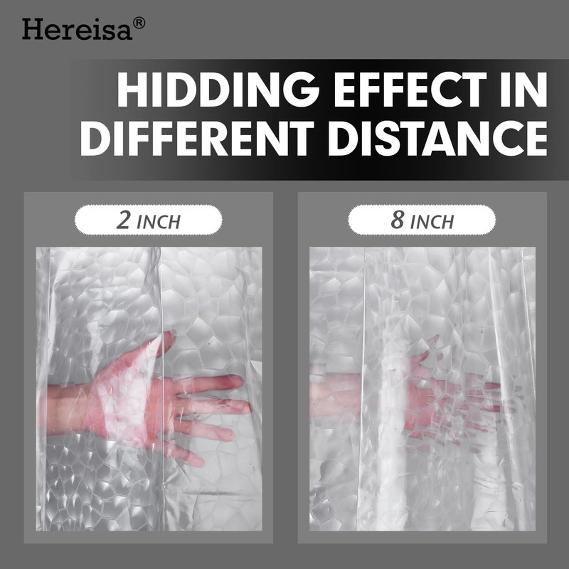 Hereisa 3D Water Cube Shower Curtain Liner (Clear, Narrow |