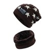 YR.Lover Children's Warm Knitted Soft-Lined Winter Hat with Scarf -