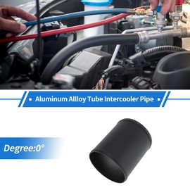 HEROFFIX 5" OD Straight 6064 Aluminum Alloy Tube Intercooler Pipe Surface Blasting Air Intake Connection Hose W/Double Bead Roll 5.9" Length Black