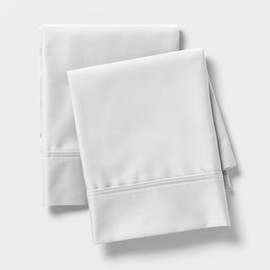 Linen Closet Luxury Cotton 600 Thread Count Performance Cotton King Pillowcases, Set of 2, White