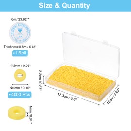 PATIKIL 4000 Pcs Clay Beads Bracelet Making Kit, 4mm Flat Round Polymer Clay Spacer Beads Preppy Heishi Beads Disk with Elastic String for DIY Friendship Jewelry Making, Yellow