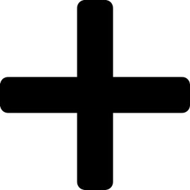 ANGDEST Plus Sign Silhouette (Black) (Set of 2) Premium Waterproof Vinyl Decal Stickers for Laptop Phone Accessory Helmet Car Window Bumper Mug Tuber Cup Door Wall Decoration