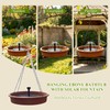 12 Inch Hanging Solar Bird Bath Fountain, Brown Outdoor Garden