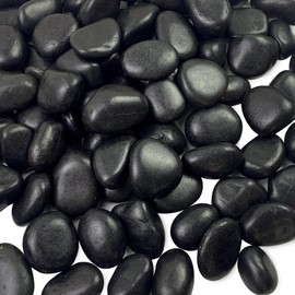 FANTIAN 40 lbs Black River Rocks for Outdoor Landscaping, 1-2 Inch Decorative Black Pebbles Stones for Planter, Garden Rocks, Vase, Home Décor, Plant Rocks, Paving Stones and Fountain