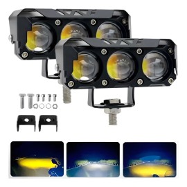 Faros Auxiliares Led De Doble Color 70w P/auto, Moto, 2 Pzas