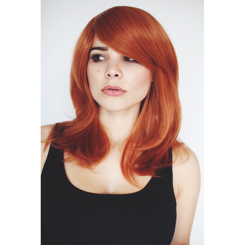 Prettyland C501 - Bright Orange Layered Straight Medium Length Hair