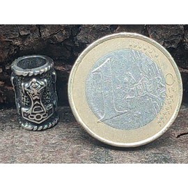 Thor's Hammer Beard Bead 925 Silver 5 mm, Enamel, No Gemstone