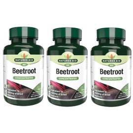 Natures Aid Organic Beetroot 4620mg 60 Capsules (Pack of 3)