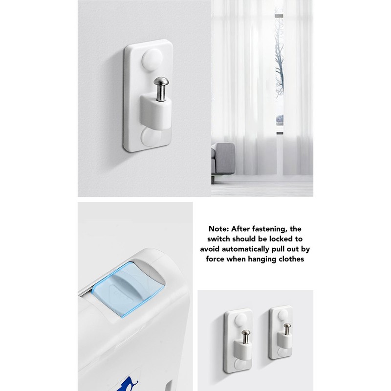 Retractable Clotheslines Punch Free Wind Resistant Wall Mounted Laundry Clothes