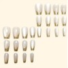 24pcs Glossy Press On Nails – Golden Stripe & Glitter
