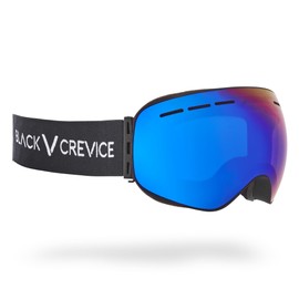 Black Crevice Ski Goggles with Spherical Lenses Black/Blue Revo