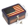 Retro Style Rectangle Tinplate Storage Box with Padlock, Home Kitchen