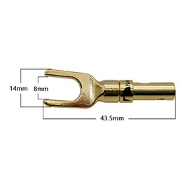 Ruiwaer 4PCS Gold Plated Speaker Spade Connectors Y Plug Spade Connectors Y Plugs Speaker Wire Connector Screw Locking Banana Plug for Speakers DIY Home Theater Audio/Video Receiver, 2 black and 2 red