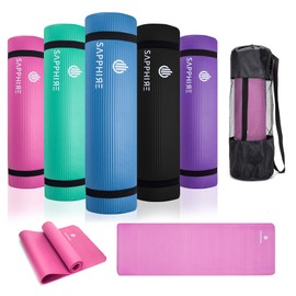 G&H Fitness Yoga Mat Extra Thick 10 MM Exercise Mat High Density NBR Mat for Pilates, Fitness & Workout with Carry Strap 183cm x 61cm (Black)