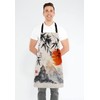 Wasach Japanese Trees Sun and Mountains Apron,Adjustable Neck Bib Apron