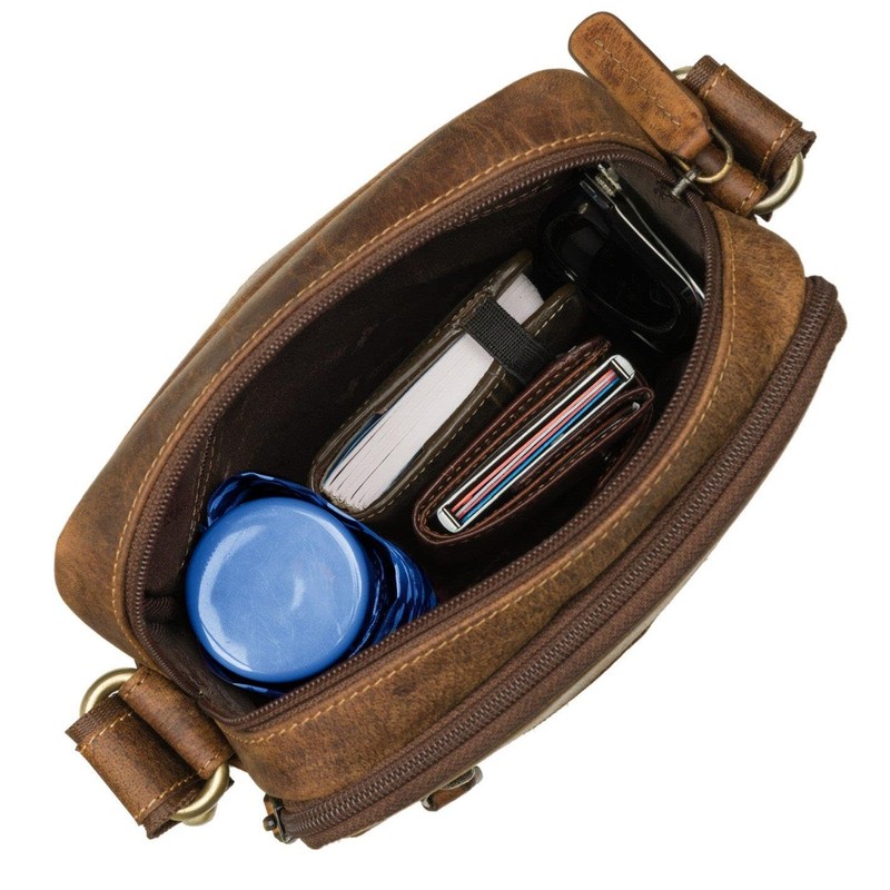 Visconti Compact Leather Messenger/Travel Bag S8 Oil Tan