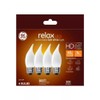 (4 Bulbs) GE 48263 Relax LED CAM Chandelier Decorative Bulbs,