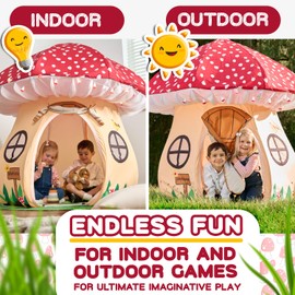 Enchanted Mushroom Play Tent - A World of Adventure for Kids 3+ - The Ultimate Toddler Tent for Creative Indoor Fun