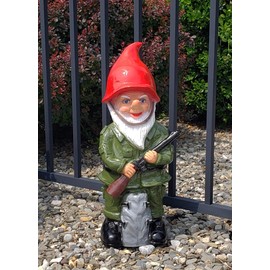 Rakso Soldier Gnome, 19", Large UV Resistant Lawn Ornament