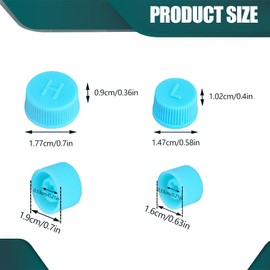 QZTYTY Replacement Valve Cap for Car Air Conditioning, Refrigerant Cap, R134a AC System Charging Port Caps (High and Low Pressure) Valves, Vehicle Air Conditioning Seal Accessories for Cars (2PCS)