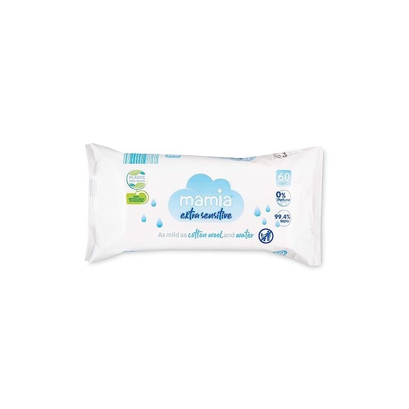 12x Mamia Extra Sensitive Wipes 60 Pack