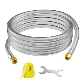 CALPOSE 3/8" Propane Hose, 12FT Propane Hose Extension with Female to Female Flare on Both Ends, Propane Line Extension Hose for Most Gas Grill, RV, Heater, Generator, and Fire Pit Table