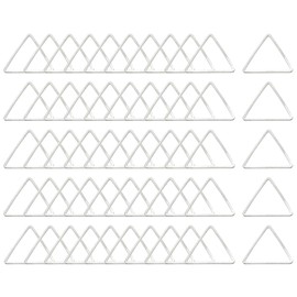 Shapenty Brass Triangle Hollow Frame Pendant Charms Open Bezel Linking Ring for Jewelry Making Resin Craft, 50PCS (Silver)