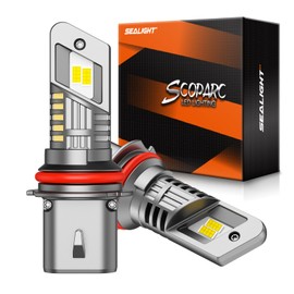 SEALIGHT 9004 HB1 Fog Light Bulbs, 30000LM 6500K Cool White, 1:1 Mini Size, 9004 Bulb Fog Light with 13000RPM Cooling Fan, 3 Mins Plug-N-Play, Non-polarity, Pack of 2