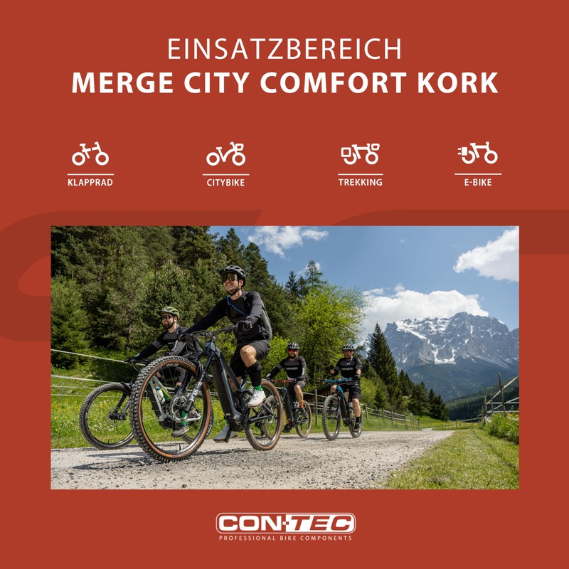 CONTEC Merge City Comfort Cork Bicycle Grip D3 Tri-Component Rubber