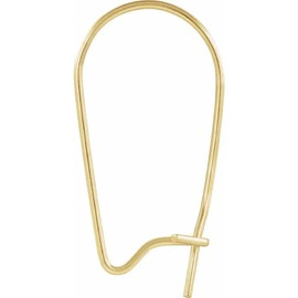 Solid 14K White Gold 19.3x11 mm Kidney Ear Wire (14K White-Gold)- Hypoallergenic Earring Wire- DIY Jewelry Making- Hypo-allergenic Jewelry Findings Parts- Earring Making Kit